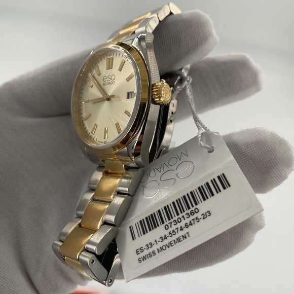 ESQ Movado Champagne Dial Two Tone Men's Watch - Picture 6 of 8